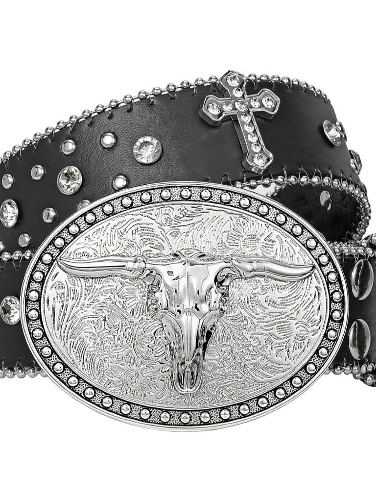Cowboy Cowgirl Belts For Women Men Western Belts For Woman Rhinestone Belt With
